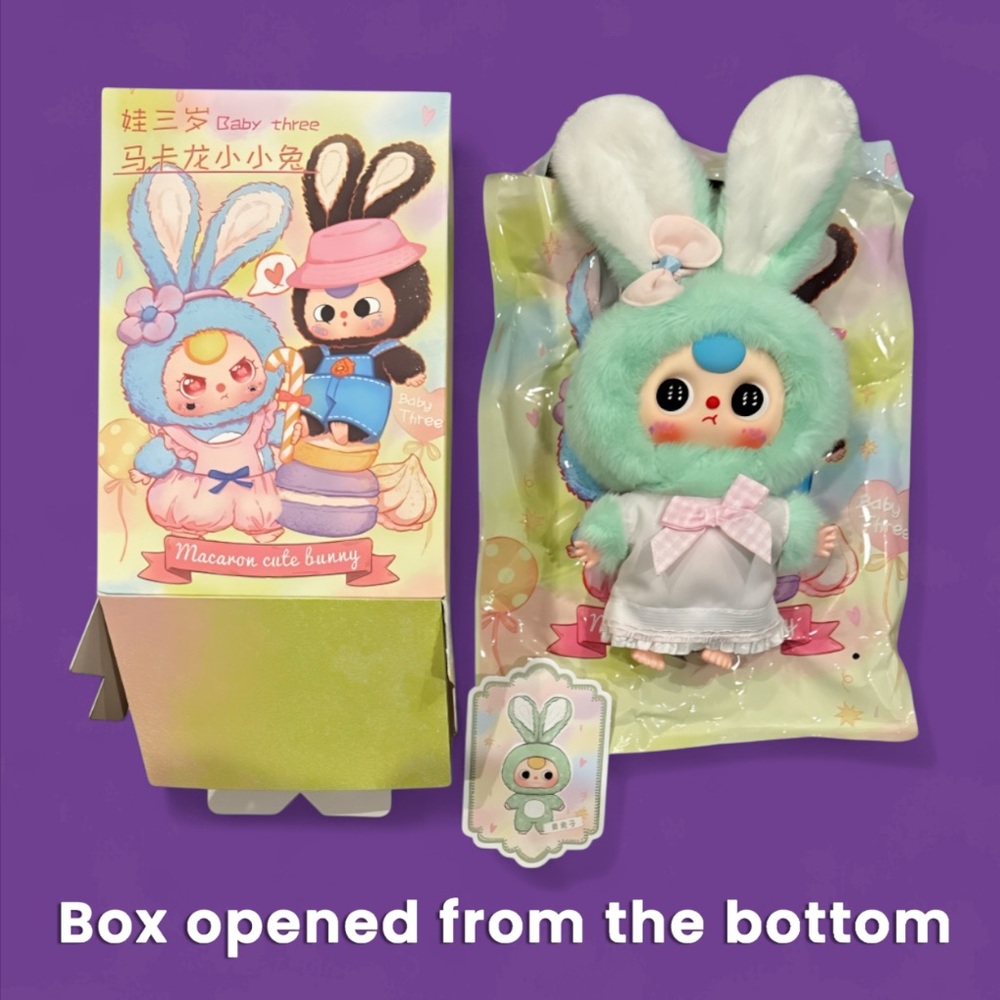 Baby Three Macaron Rabbit Stuffed Pendant - Picture 3 of 16